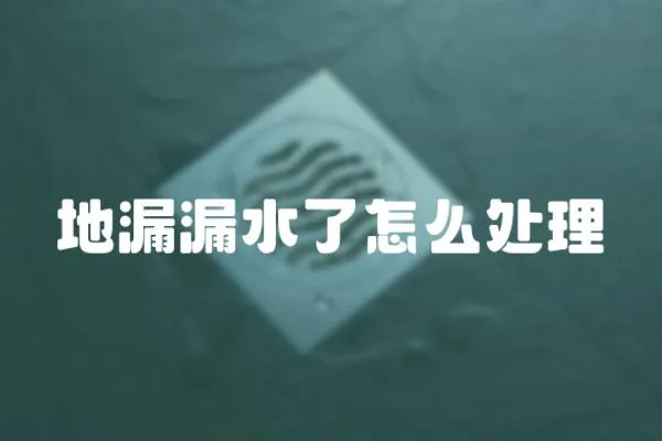 地漏漏水了怎么處理