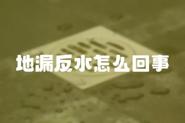 地漏反水怎么回事