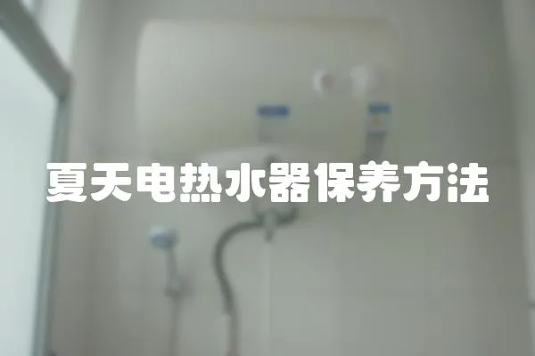 夏天电热水器保养方法