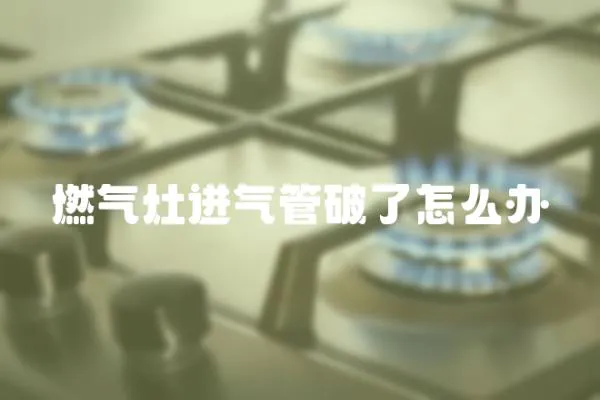 燃?xì)庠钸M(jìn)氣管破了怎么辦