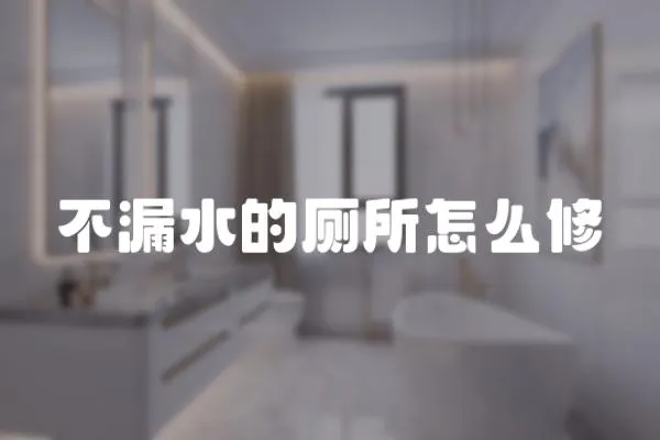 不漏水的廁所怎么修