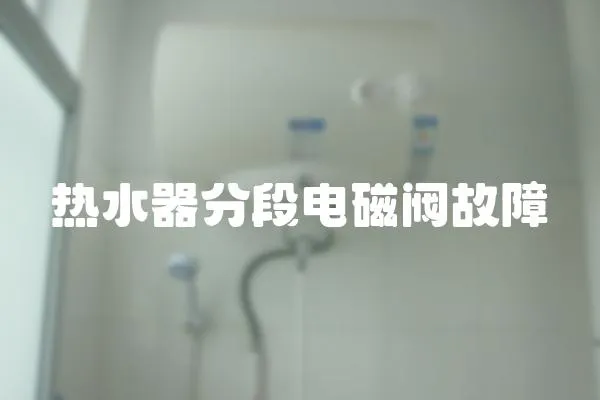 熱水器分段電磁閥故障