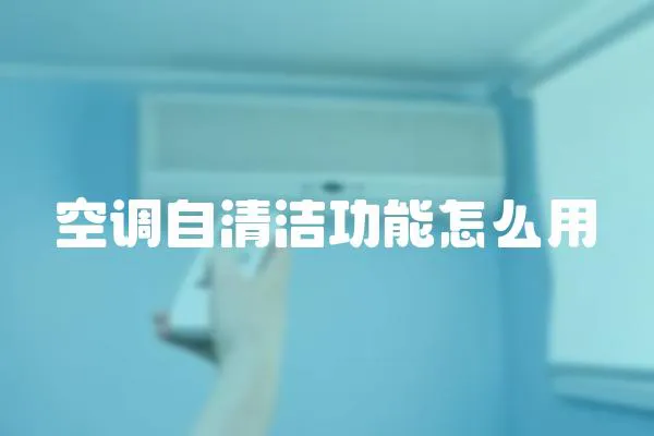 空調自清潔功能怎么用