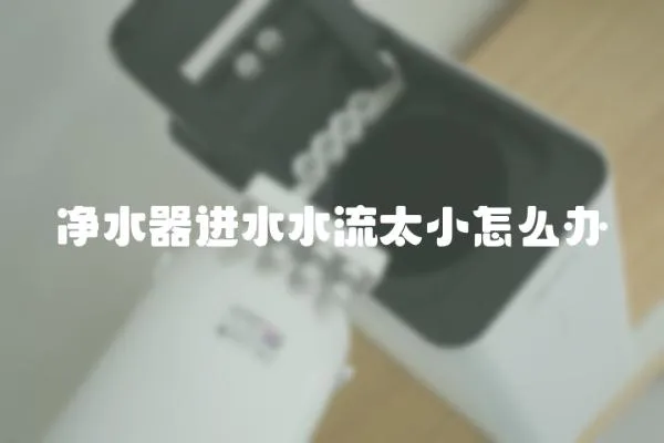 凈水器進水水流太小怎么辦
