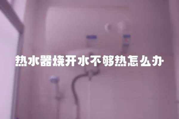 熱水器燒開水不夠熱怎么辦