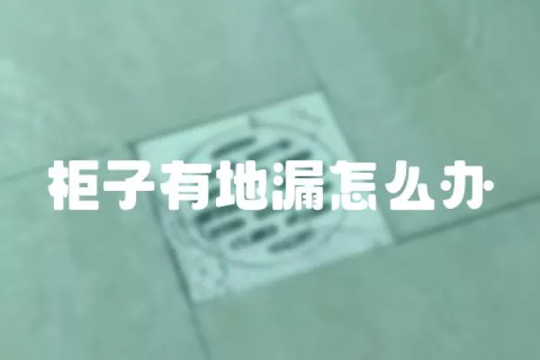 柜子有地漏怎么辦