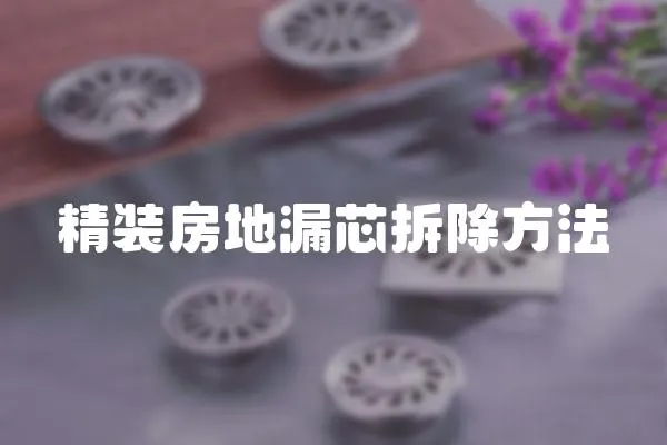 精裝房地漏芯拆除方法