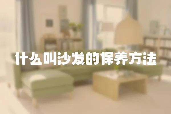 什么叫沙發的保養方法