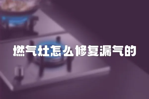 燃氣灶怎么修復漏氣的