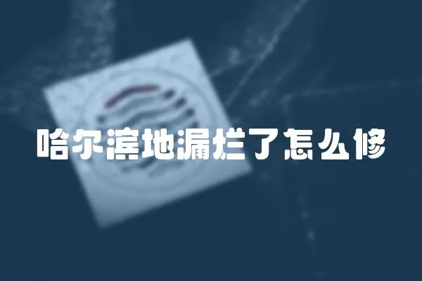 哈爾濱地漏爛了怎么修