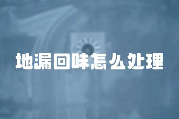 地漏回味怎么處理