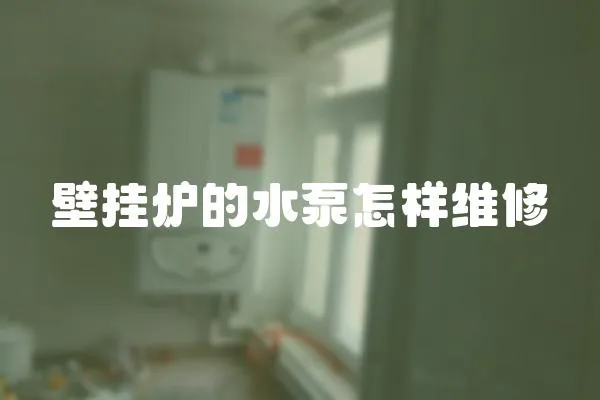 壁掛爐的水泵怎樣維修