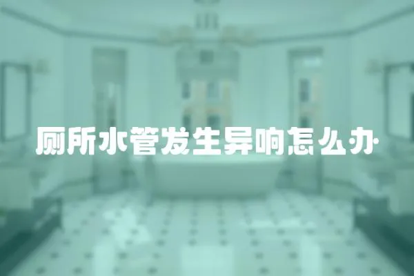 廁所水管發生異響怎么辦
