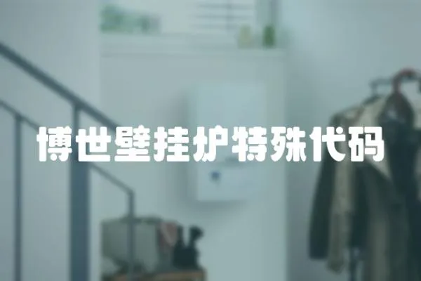博世壁掛爐特殊代碼