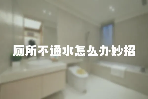 廁所不通水怎么辦妙招