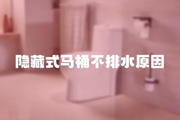隱藏式馬桶不排水原因