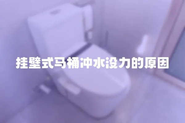 掛壁式馬桶沖水沒力的原因