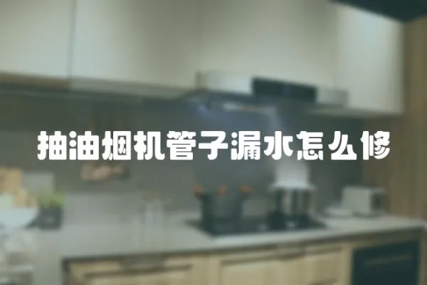 抽油煙機管子漏水怎么修