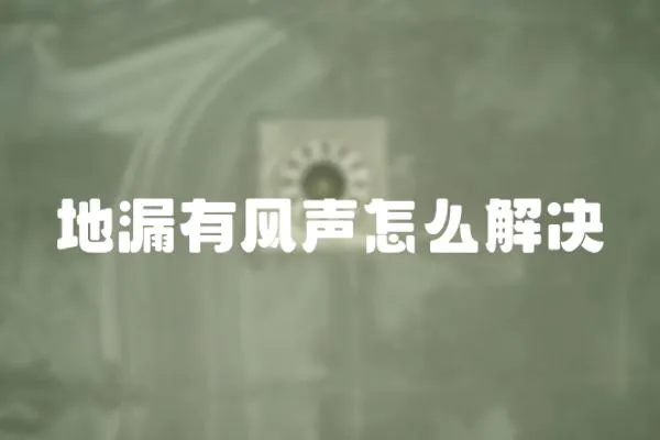 地漏有風聲怎么解決