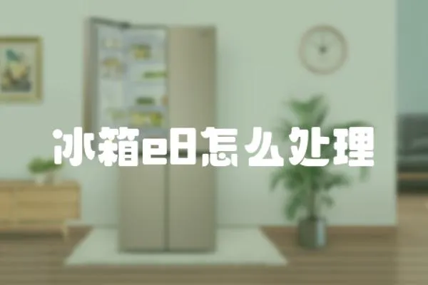 冰箱e8怎么處理
