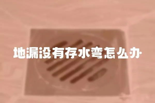 地漏沒有存水彎怎么辦