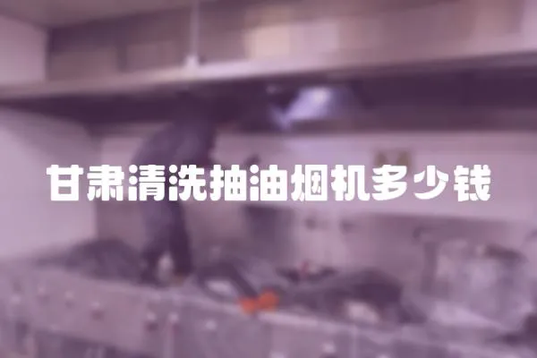 甘肅清洗抽油煙機多少錢