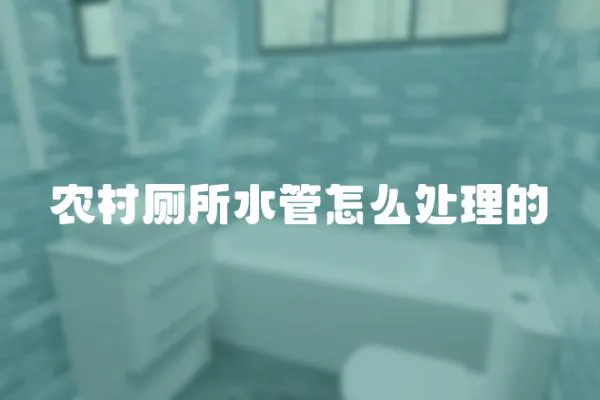農村廁所水管怎么處理的