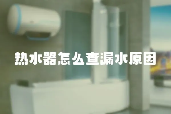 熱水器怎么查漏水原因