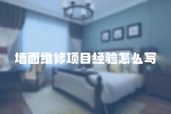 墻面維修項目經驗怎么寫