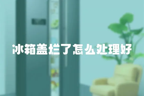 冰箱蓋爛了怎么處理好