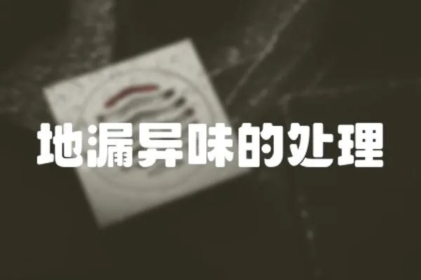 地漏異味的處理