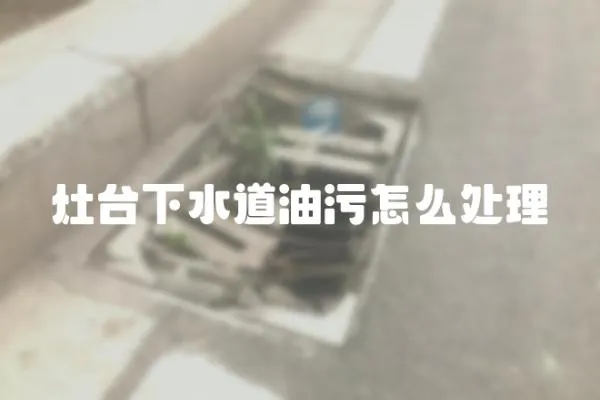 灶臺下水道油污怎么處理
