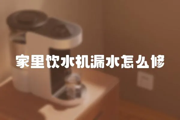 家里飲水機漏水怎么修