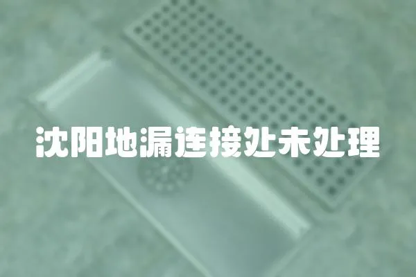 沈陽地漏連接處未處理
