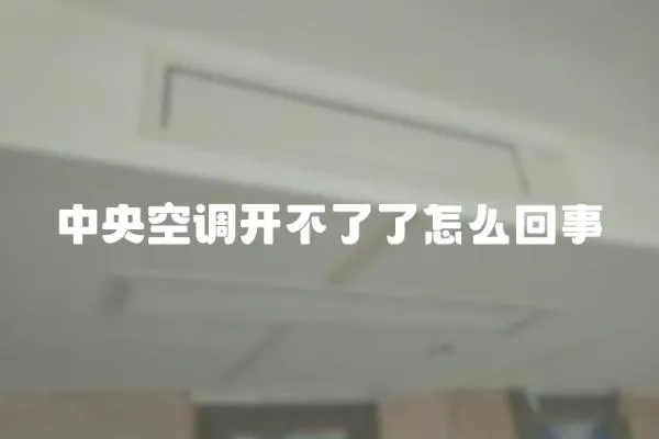 中央空調開不了了怎么回事