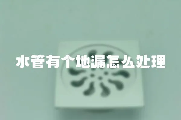 水管有個地漏怎么處理