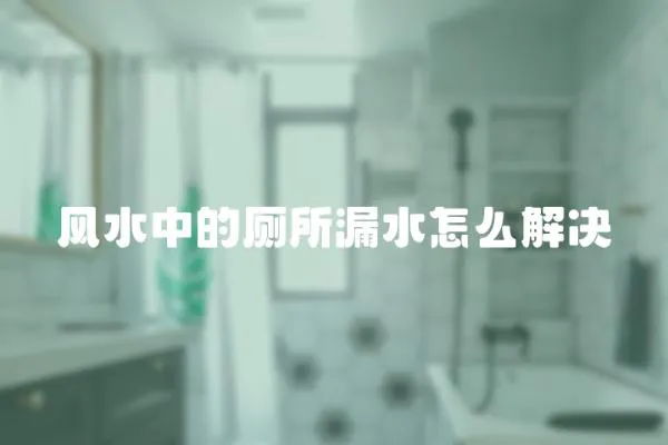 風水中的廁所漏水怎么解決