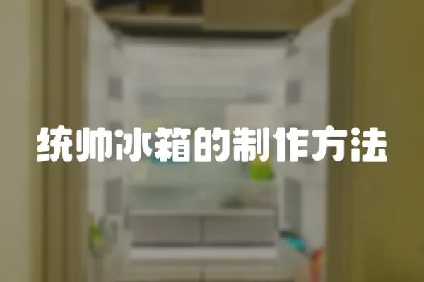 統(tǒng)帥冰箱的制作方法