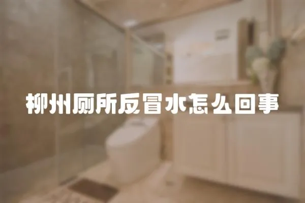 柳州廁所反冒水怎么回事