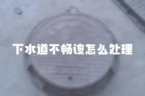 下水道不暢該怎么處理