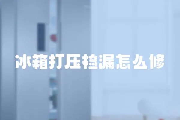 冰箱打壓檢漏怎么修