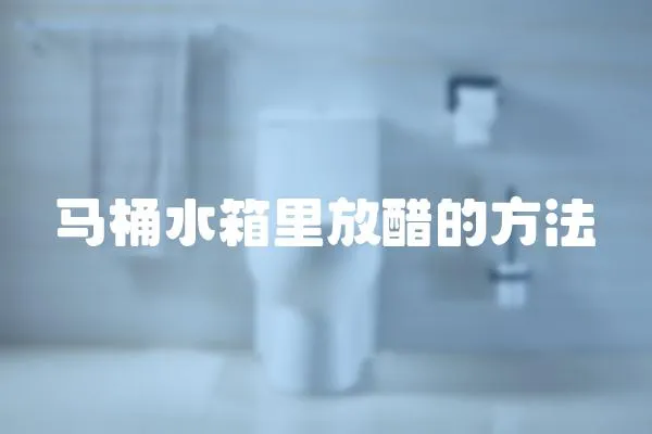 馬桶水箱里放醋的方法