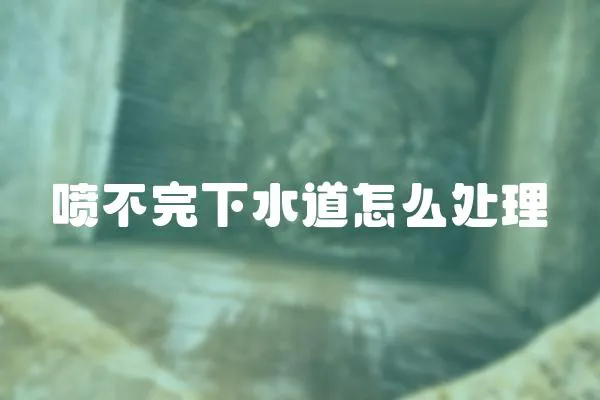 噴不完下水道怎么處理