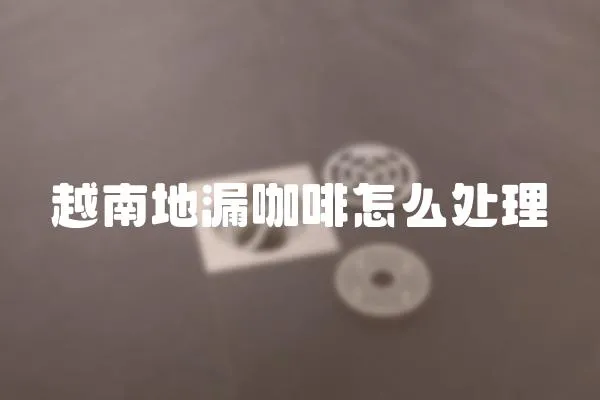 越南地漏咖啡怎么處理