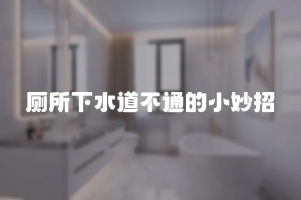 廁所下水道不通的小妙招