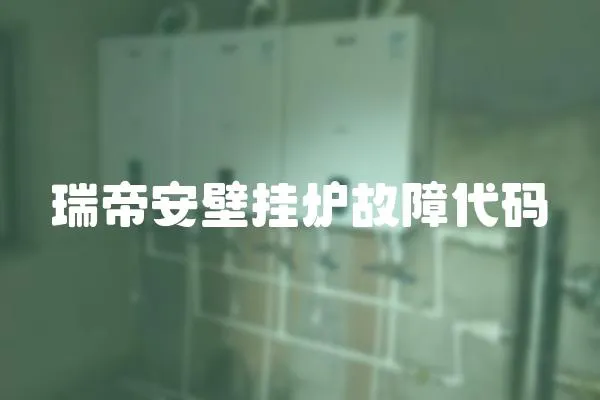 瑞帝安壁掛爐故障代碼