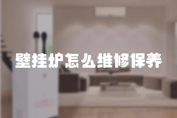 壁掛爐怎么維修保養