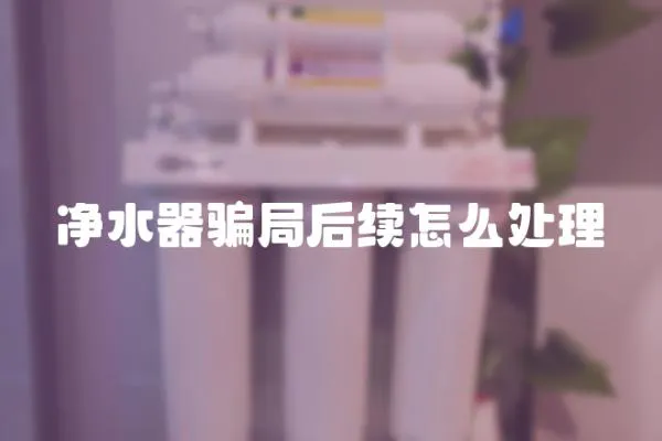 凈水器騙局后續(xù)怎么處理