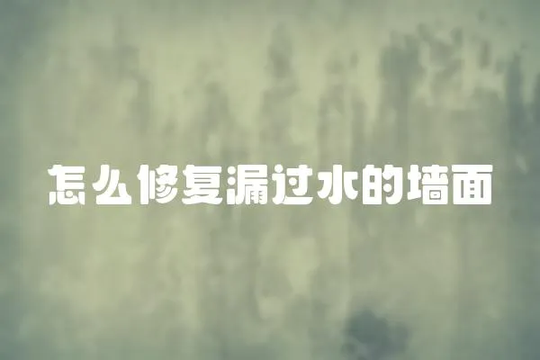 怎么修復(fù)漏過水的墻面