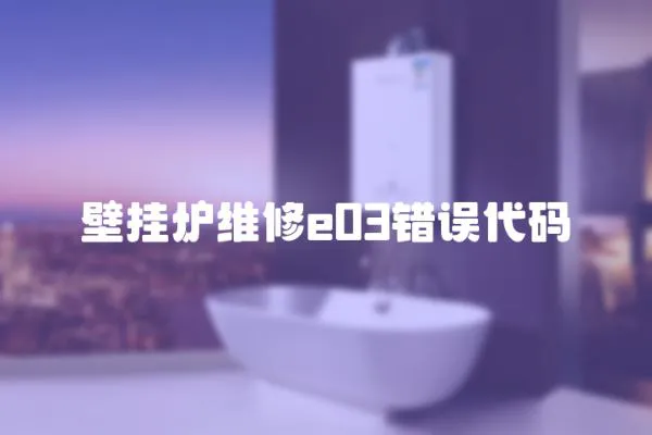 壁掛爐維修e03錯誤代碼